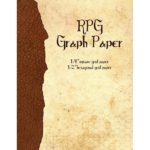 RPG Graph Paper: 1/4-inch Grid & 1/2-inch Hexagonal Grid Paper for Map-Drawing