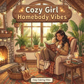 Cozy Girl Homebody Vibes: Cute Coloring Book for Adults & Teens Easy Bold Line Hygge Designs of Relaxing Home Scenes, Quiet Daily Moments & Everyday C